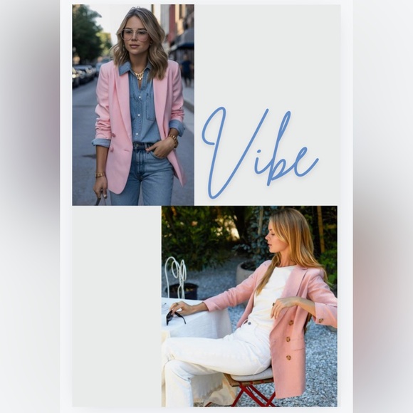 Banana Republic Pink Blazer Twill Jacket Soft Pink 6P - Picture 9 of 11